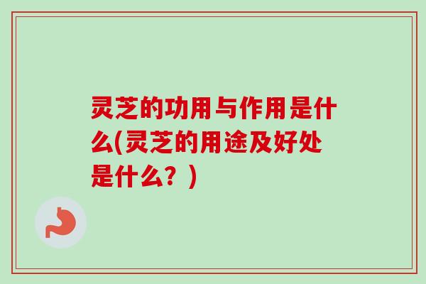 灵芝的功用与作用是什么(灵芝的用途及好处是什么？)-第1张图片-卓越灵芝孢子粉