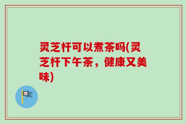 灵芝杆可以煮茶吗(灵芝杆下午茶,健康又美味)-第1张图片-卓越灵芝孢子粉 灵芝杆可以煮茶吗(灵芝杆下午茶,健康又美味)-第1张图片-卓越灵芝孢子粉