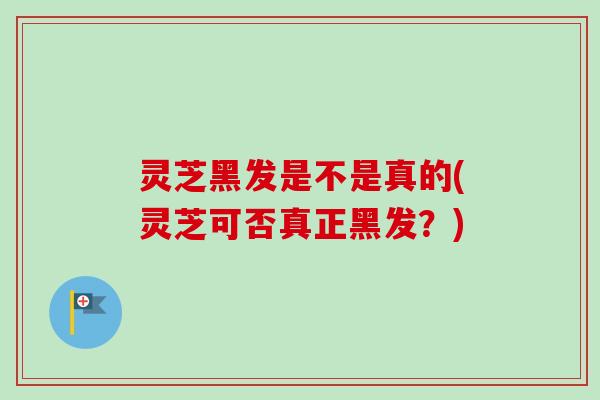 灵芝黑发是不是真的(灵芝可否真正黑发?)-第1张图片-卓越灵芝孢子粉 灵芝黑发是不是真的(灵芝可否真正黑发?)-第1张图片-卓越灵芝孢子粉