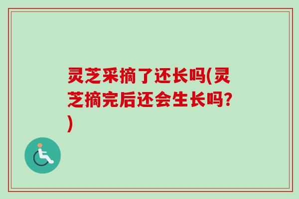 灵芝采摘了还长吗(灵芝摘完后还会生长吗？)-第1张图片-卓越灵芝孢子粉