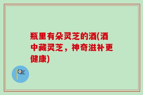 瓶里有朵灵芝的酒(酒中藏灵芝,神奇滋补更健康)-第1张图片-卓越灵芝孢子粉 瓶里有朵灵芝的酒(酒中藏灵芝,神奇滋补更健康)-第1张图片-卓越灵芝孢子粉