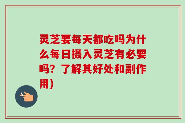 灵芝要每天都吃吗为什么每日摄入灵芝有必要吗?了解其好处和副作用)-第1张图片-卓越灵芝孢子粉 灵芝要每天都吃吗为什么每日摄入灵芝有必要吗?了解其好处和副作用)-第1张图片-卓越灵芝孢子粉