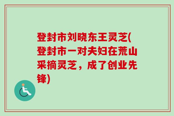 登封市刘晓东王灵芝(登封市一对夫妇在荒山采摘灵芝，成了创业先锋)-第1张图片-卓越灵芝孢子粉