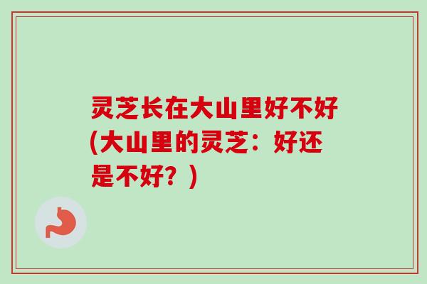 灵芝长在大山里好不好(大山里的灵芝:好还是不好?)-第1张图片-卓越灵芝孢子粉 灵芝长在大山里好不好(大山里的灵芝:好还是不好?)-第1张图片-卓越灵芝孢子粉