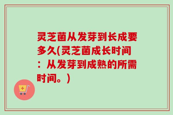 灵芝菌从发芽到长成要多久(灵芝菌成长时间:从发芽到成熟的所需时间。)-第1张图片-卓越灵芝孢子粉 灵芝菌从发芽到长成要多久(灵芝菌成长时间:从发芽到成熟的所需时间。)-第1张图片-卓越灵芝孢子粉