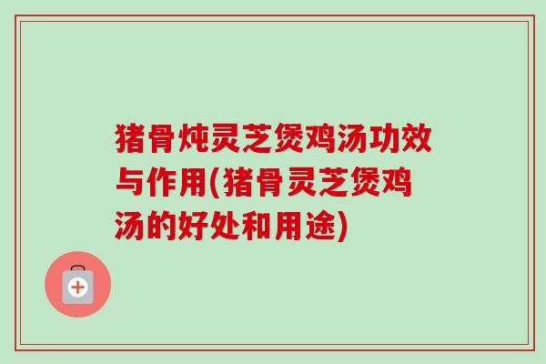 猪骨炖灵芝煲鸡汤功效与作用(猪骨灵芝煲鸡汤的好处和用途)-第1张图片-卓越灵芝孢子粉