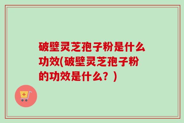 破壁灵芝孢子粉是什么功效(破壁灵芝孢子粉的功效是什么?)-第1张图片-卓越灵芝孢子粉 破壁灵芝孢子粉是什么功效(破壁灵芝孢子粉的功效是什么?)-第1张图片-卓越灵芝孢子粉