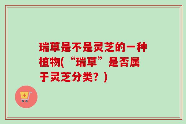 瑞草是不是灵芝的一种植物(“瑞草”是否属于灵芝分类?)-第1张图片-卓越灵芝孢子粉 瑞草是不是灵芝的一种植物(“瑞草”是否属于灵芝分类?)-第1张图片-卓越灵芝孢子粉