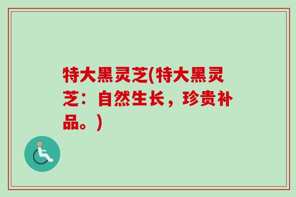 特大黑灵芝(特大黑灵芝：自然生长，珍贵补品。)-第1张图片-卓越灵芝孢子粉