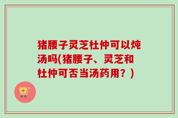 猪腰子灵芝杜仲可以炖汤吗(猪腰子、灵芝和杜仲可否当汤药用?)-第1张图片-卓越灵芝孢子粉 猪腰子灵芝杜仲可以炖汤吗(猪腰子、灵芝和杜仲可否当汤药用?)-第1张图片-卓越灵芝孢子粉