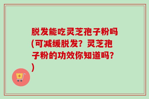 脱发能吃灵芝孢子粉吗(可减缓脱发?灵芝孢子粉的功效你知道吗?)-第1张图片-卓越灵芝孢子粉 脱发能吃灵芝孢子粉吗(可减缓脱发?灵芝孢子粉的功效你知道吗?)-第1张图片-卓越灵芝孢子粉