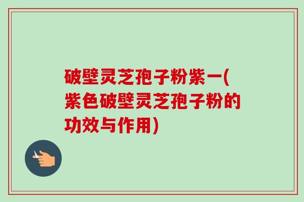 破壁灵芝孢子粉紫一(紫色破壁灵芝孢子粉的功效与作用)-第1张图片-卓越灵芝孢子粉 破壁灵芝孢子粉紫一(紫色破壁灵芝孢子粉的功效与作用)-第1张图片-卓越灵芝孢子粉