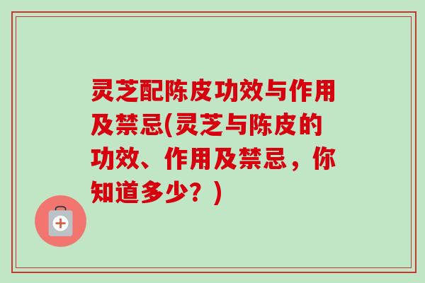 灵芝配陈皮功效与作用及禁忌(灵芝与陈皮的功效、作用及禁忌,你知道多少?)-第1张图片-卓越灵芝孢子粉 灵芝配陈皮功效与作用及禁忌(灵芝与陈皮的功效、作用及禁忌,你知道多少?)-第1张图片-卓越灵芝孢子粉
