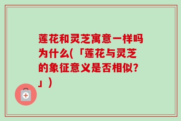 莲花和灵芝寓意一样吗为什么(「莲花与灵芝的象征意义是否相似?」)-第1张图片-卓越灵芝孢子粉 莲花和灵芝寓意一样吗为什么(「莲花与灵芝的象征意义是否相似?」)-第1张图片-卓越灵芝孢子粉
