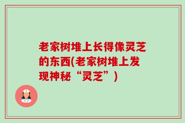 老家树堆上长得像灵芝的东西(老家树堆上发现神秘“灵芝”)-第1张图片-卓越灵芝孢子粉 老家树堆上长得像灵芝的东西(老家树堆上发现神秘“灵芝”)-第1张图片-卓越灵芝孢子粉