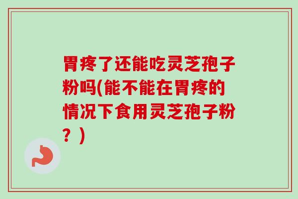 胃疼了还能吃灵芝孢子粉吗(能不能在胃疼的情况下食用灵芝孢子粉?)-第1张图片-卓越灵芝孢子粉 胃疼了还能吃灵芝孢子粉吗(能不能在胃疼的情况下食用灵芝孢子粉?)-第1张图片-卓越灵芝孢子粉