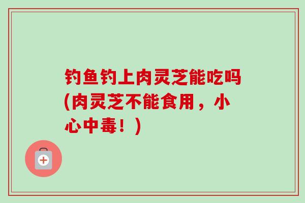 钓鱼钓上肉灵芝能吃吗(肉灵芝不能食用，小心中毒！)-第1张图片-卓越灵芝孢子粉