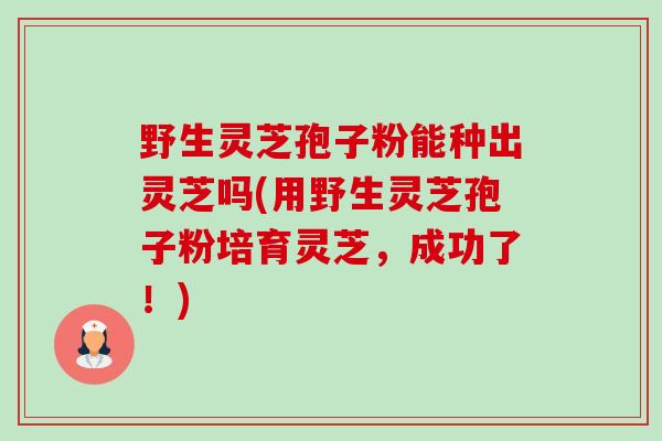 野生灵芝孢子粉能种出灵芝吗(用野生灵芝孢子粉培育灵芝,成功了!)-第1张图片-卓越灵芝孢子粉 野生灵芝孢子粉能种出灵芝吗(用野生灵芝孢子粉培育灵芝,成功了!)-第1张图片-卓越灵芝孢子粉
