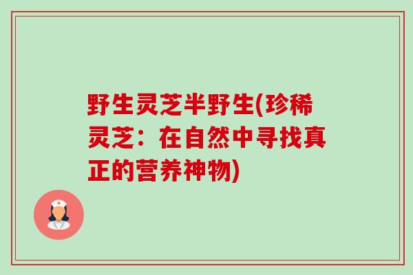 野生灵芝半野生(珍稀灵芝:在自然中寻找真正的营养神物)-第1张图片-卓越灵芝孢子粉 野生灵芝半野生(珍稀灵芝:在自然中寻找真正的营养神物)-第1张图片-卓越灵芝孢子粉