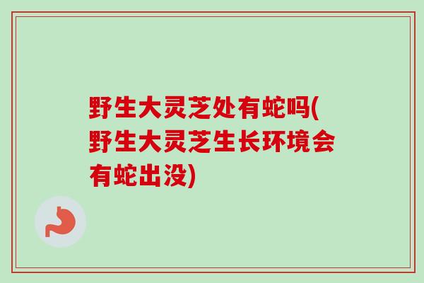 野生大灵芝处有蛇吗(野生大灵芝生长环境会有蛇出没)-第1张图片-卓越灵芝孢子粉 野生大灵芝处有蛇吗(野生大灵芝生长环境会有蛇出没)-第1张图片-卓越灵芝孢子粉