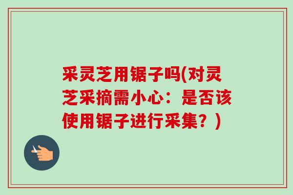 采灵芝用锯子吗(对灵芝采摘需小心:是否该使用锯子进行采集?)-第1张图片-卓越灵芝孢子粉 采灵芝用锯子吗(对灵芝采摘需小心:是否该使用锯子进行采集?)-第1张图片-卓越灵芝孢子粉