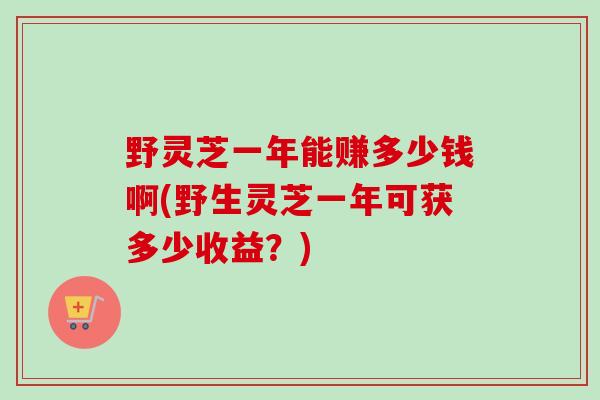 野灵芝一年能赚多少钱啊(野生灵芝一年可获多少收益?)-第1张图片-卓越灵芝孢子粉 野灵芝一年能赚多少钱啊(野生灵芝一年可获多少收益?)-第1张图片-卓越灵芝孢子粉