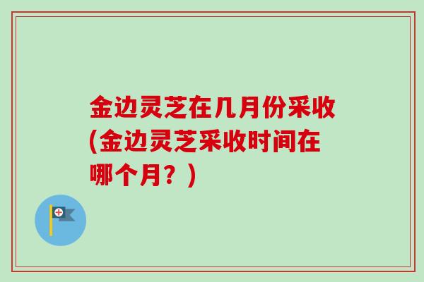 金边灵芝在几月份采收(金边灵芝采收时间在哪个月?)-第1张图片-卓越灵芝孢子粉 金边灵芝在几月份采收(金边灵芝采收时间在哪个月?)-第1张图片-卓越灵芝孢子粉