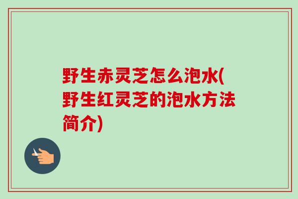 野生赤灵芝怎么泡水(野生红灵芝的泡水方法简介)-第1张图片-卓越灵芝孢子粉 野生赤灵芝怎么泡水(野生红灵芝的泡水方法简介)-第1张图片-卓越灵芝孢子粉