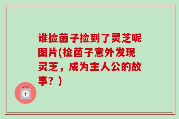 谁捡菌子捡到了灵芝呢图片(捡菌子意外发现灵芝,成为主人公的故事?)-第1张图片-卓越灵芝孢子粉 谁捡菌子捡到了灵芝呢图片(捡菌子意外发现灵芝,成为主人公的故事?)-第1张图片-卓越灵芝孢子粉