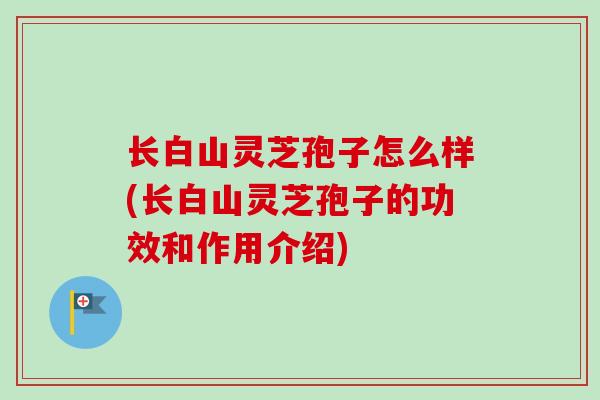 长白山灵芝孢子怎么样(长白山灵芝孢子的功效和作用介绍)-第1张图片-卓越灵芝孢子粉 长白山灵芝孢子怎么样(长白山灵芝孢子的功效和作用介绍)-第1张图片-卓越灵芝孢子粉