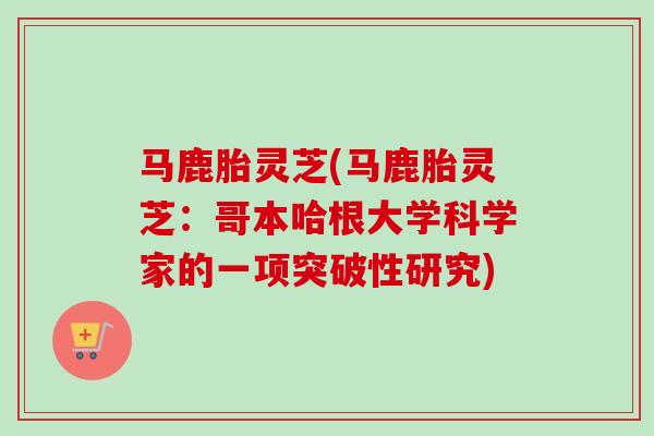 马鹿胎灵芝(马鹿胎灵芝:哥本哈根大学科学家的一项突破性研究)-第1张图片-卓越灵芝孢子粉 马鹿胎灵芝(马鹿胎灵芝:哥本哈根大学科学家的一项突破性研究)-第1张图片-卓越灵芝孢子粉