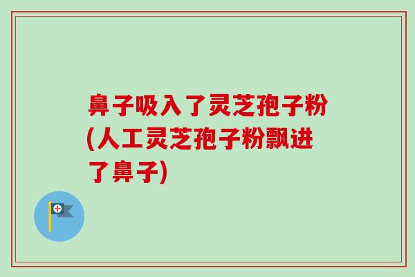 鼻子吸入了灵芝孢子粉(人工灵芝孢子粉飘进了鼻子)-第1张图片-卓越灵芝孢子粉