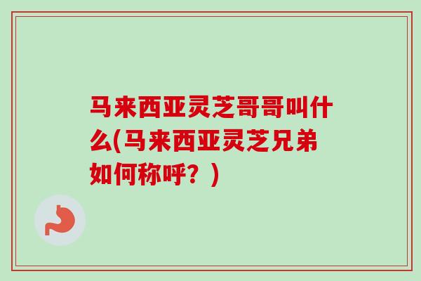 马来西亚灵芝哥哥叫什么(马来西亚灵芝兄弟如何称呼?)-第1张图片-卓越灵芝孢子粉 马来西亚灵芝哥哥叫什么(马来西亚灵芝兄弟如何称呼?)-第1张图片-卓越灵芝孢子粉
