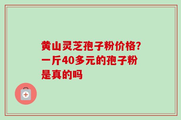 黄山灵芝孢子粉价格？一斤40多元的孢子粉是真的吗-第1张图片-卓越灵芝孢子粉