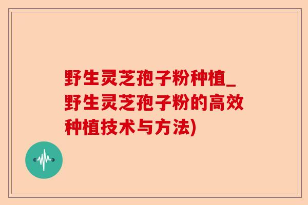 野生灵芝孢子粉种植_野生灵芝孢子粉的高效种植技术与方法)-第1张图片-卓越灵芝孢子粉