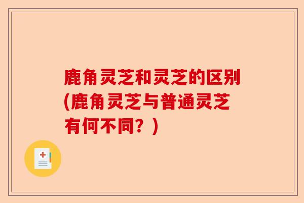 鹿角灵芝和灵芝的区别(鹿角灵芝与普通灵芝有何不同?)-第1张图片-卓越灵芝孢子粉 鹿角灵芝和灵芝的区别(鹿角灵芝与普通灵芝有何不同?)-第1张图片-卓越灵芝孢子粉