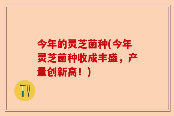 今年的灵芝菌种(今年灵芝菌种收成丰盛,产量创新高!)-第1张图片-卓越灵芝孢子粉 今年的灵芝菌种(今年灵芝菌种收成丰盛,产量创新高!)-第1张图片-卓越灵芝孢子粉