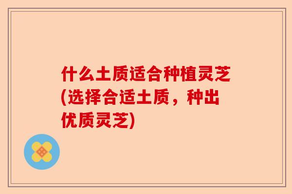 什么土质适合种植灵芝(选择合适土质,种出优质灵芝)-第1张图片-卓越灵芝孢子粉 什么土质适合种植灵芝(选择合适土质,种出优质灵芝)-第1张图片-卓越灵芝孢子粉