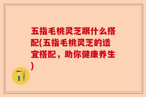 五指毛桃灵芝跟什么搭配(五指毛桃灵芝的适宜搭配，助你健康养生)-第1张图片-卓越灵芝孢子粉