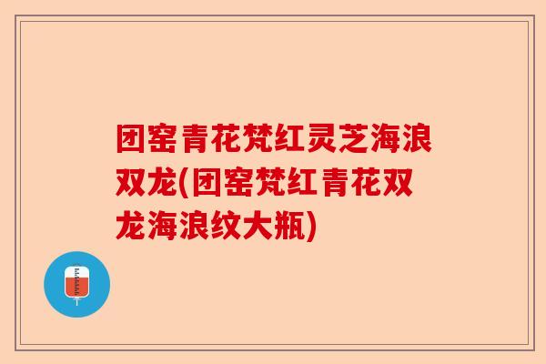 团窑青花梵红灵芝海浪双龙(团窑梵红青花双龙海浪纹大瓶)-第1张图片-卓越灵芝孢子粉