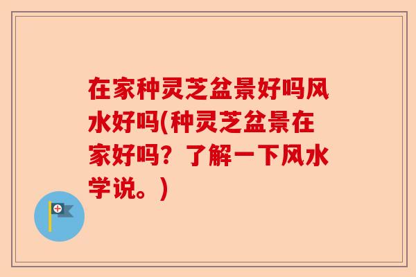在家种灵芝盆景好吗风水好吗(种灵芝盆景在家好吗?了解一下风水学说。)-第1张图片-卓越灵芝孢子粉 在家种灵芝盆景好吗风水好吗(种灵芝盆景在家好吗?了解一下风水学说。)-第1张图片-卓越灵芝孢子粉