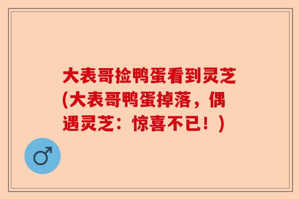 大表哥捡鸭蛋看到灵芝(大表哥鸭蛋掉落，偶遇灵芝：惊喜不已！)-第1张图片-卓越灵芝孢子粉