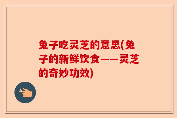 兔子吃灵芝的意思(兔子的新鲜饮食——灵芝的奇妙功效)-第1张图片-卓越灵芝孢子粉 兔子吃灵芝的意思(兔子的新鲜饮食——灵芝的奇妙功效)-第1张图片-卓越灵芝孢子粉