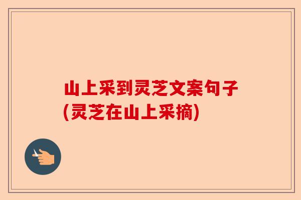 山上采到灵芝文案句子(灵芝在山上采摘)-第1张图片-卓越灵芝孢子粉 山上采到灵芝文案句子(灵芝在山上采摘)-第1张图片-卓越灵芝孢子粉