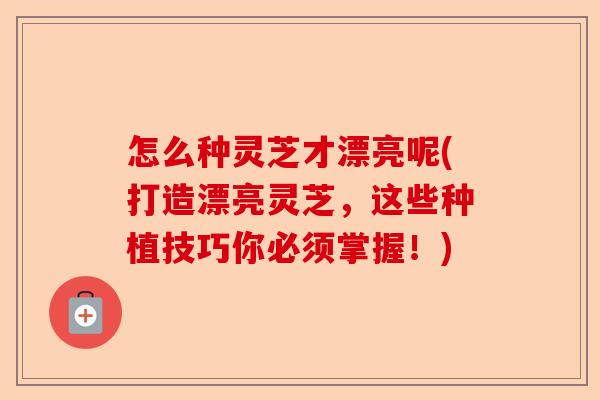 怎么种灵芝才漂亮呢(打造漂亮灵芝,这些种植技巧你必须掌握!)-第1张图片-卓越灵芝孢子粉 怎么种灵芝才漂亮呢(打造漂亮灵芝,这些种植技巧你必须掌握!)-第1张图片-卓越灵芝孢子粉