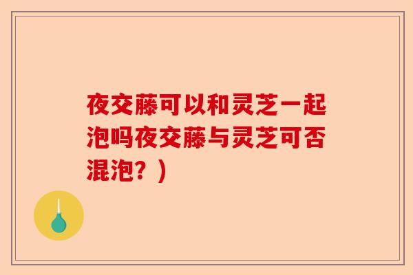 夜交藤可以和灵芝一起泡吗夜交藤与灵芝可否混泡?)-第1张图片-卓越灵芝孢子粉 夜交藤可以和灵芝一起泡吗夜交藤与灵芝可否混泡?)-第1张图片-卓越灵芝孢子粉