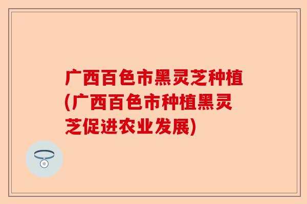 广西百色市黑灵芝种植(广西百色市种植黑灵芝促进农业发展)-第1张图片-卓越灵芝孢子粉 广西百色市黑灵芝种植(广西百色市种植黑灵芝促进农业发展)-第1张图片-卓越灵芝孢子粉