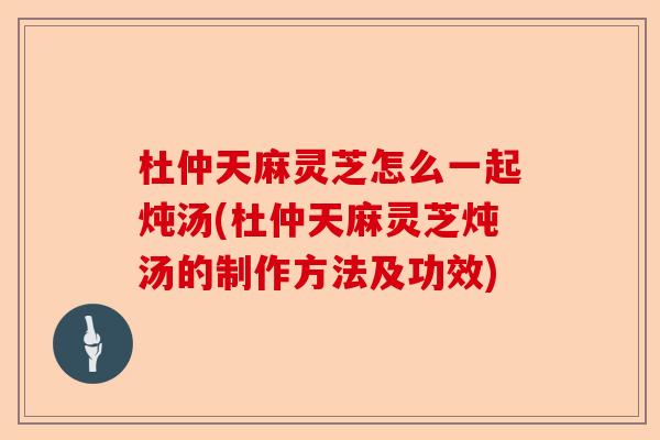 杜仲天麻灵芝怎么一起炖汤(杜仲天麻灵芝炖汤的制作方法及功效)-第1张图片-卓越灵芝孢子粉