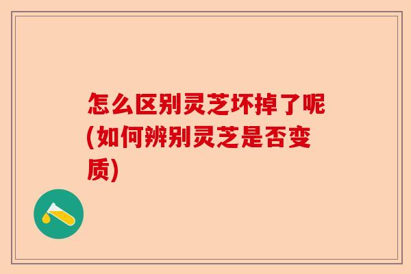 怎么区别灵芝坏掉了呢(如何辨别灵芝是否变质)-第1张图片-卓越灵芝孢子粉