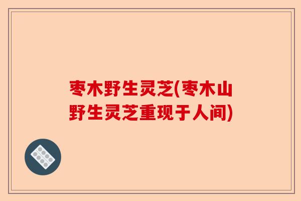枣木野生灵芝(枣木山野生灵芝重现于人间)-第1张图片-卓越灵芝孢子粉